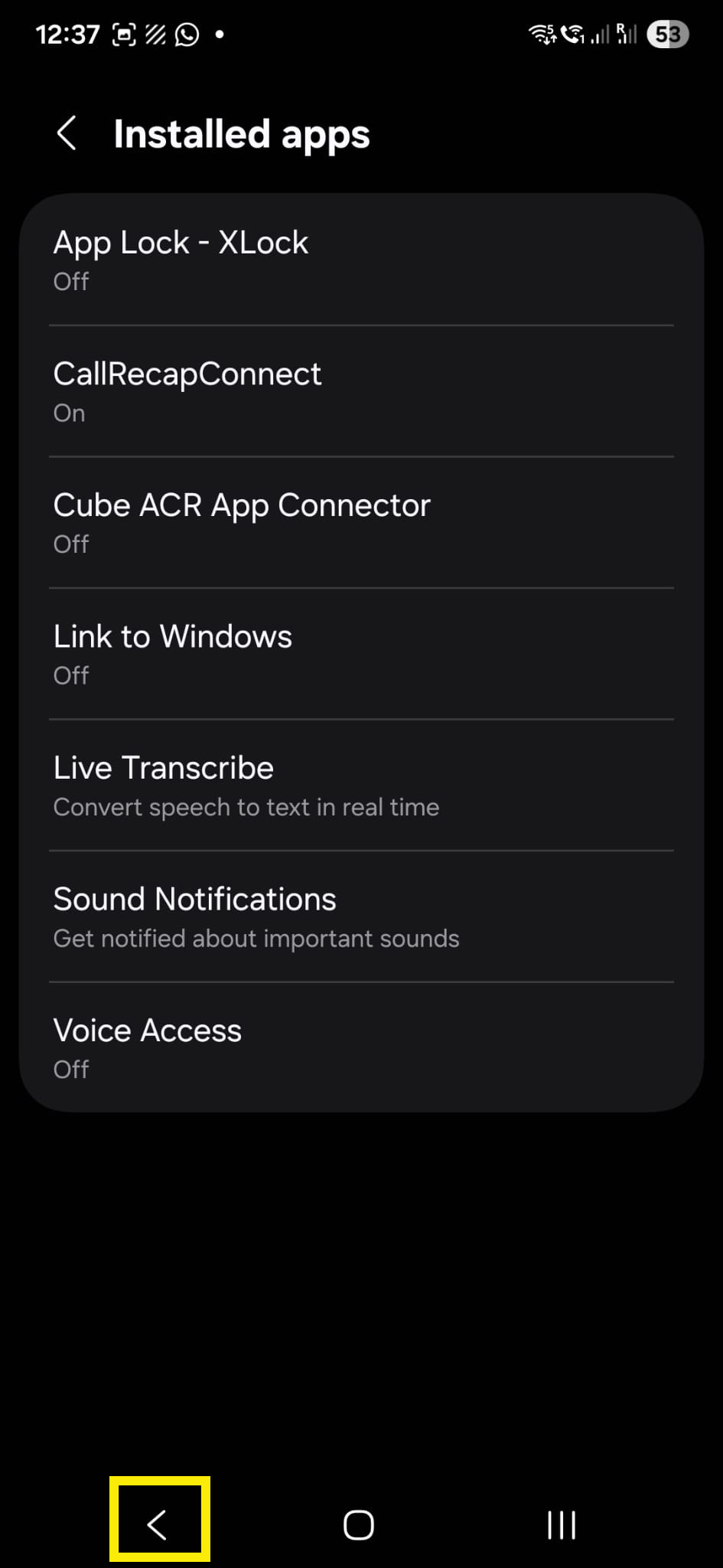 Installed apps CallRecapConnect On