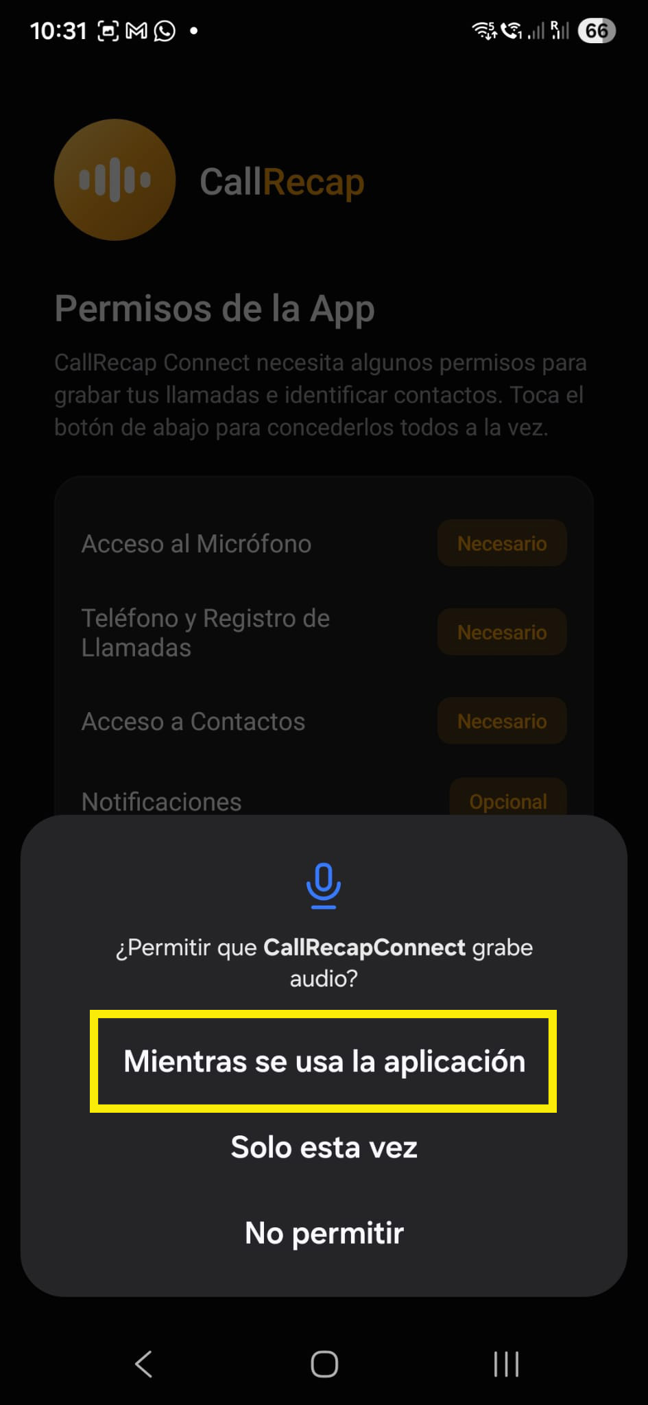 Microphone permission